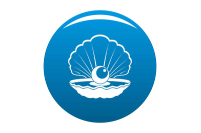 Opened shell icon vector blue