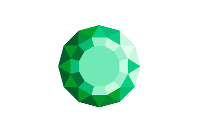 Emerald diamond icon, flat style.