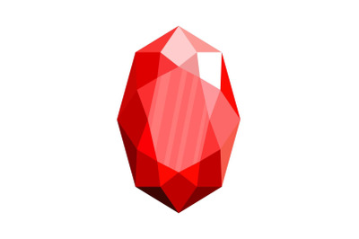 Red adamant icon, flat style.