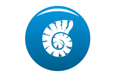 Striped shell icon vector blue