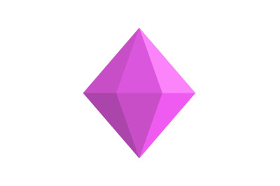Cone shaped adamant icon, flat style.
