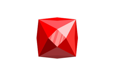 Square adamant icon, flat style.