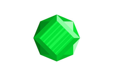 Shining diamond icon, flat style.