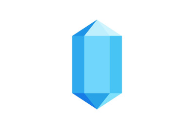 Blue diamond icon, flat style.