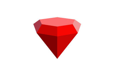 Triangular diamond icon, flat style.