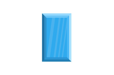 Faceted adamant icon, flat style.