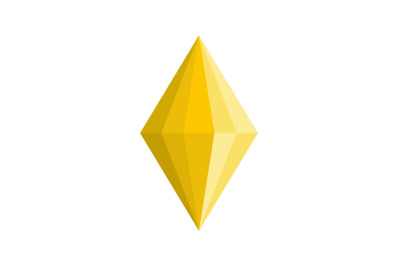 Faceted gem icon, flat style.