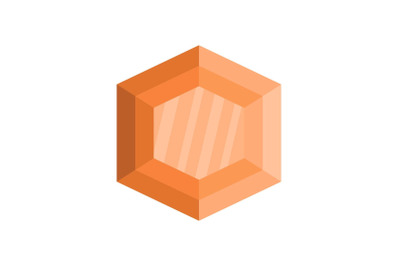 Polygonal diamond icon, flat style.