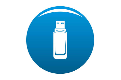 Mini flash drive icon vector blue