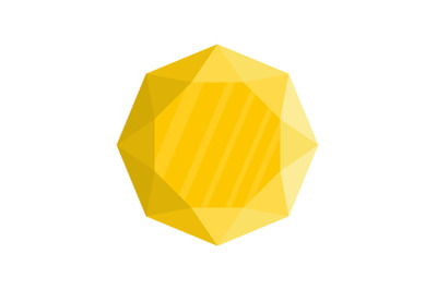 Yellow jewel icon, flat style.