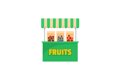 Fruits selling icon, flat style.