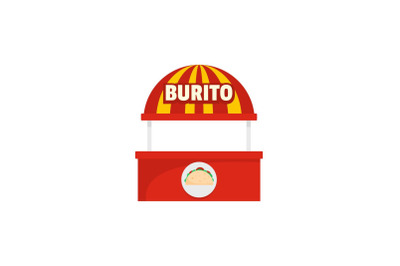 Burito selling icon, flat style.