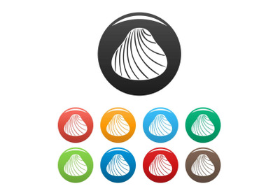 Hard shell icons set color vector