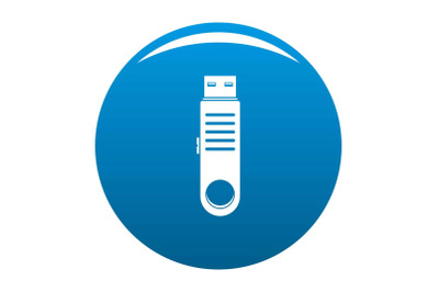 Usb icon vector blue