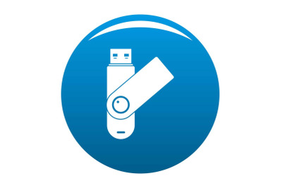 Usb device icon vector blue