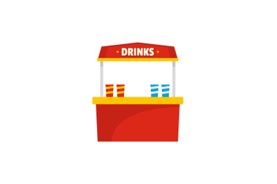 Drinks selling icon, flat style.