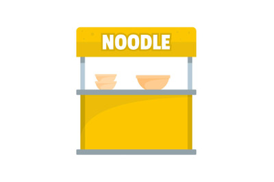 Noodle selling icon, flat style.