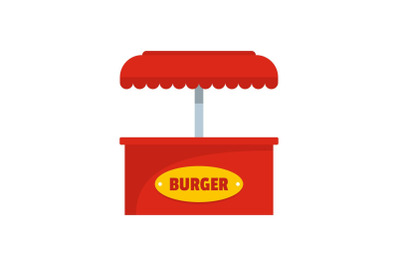 Burger selling icon, flat style.
