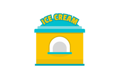 Ice creme trade icon, flat style.