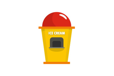 Ice creme trade point icon, flat style.