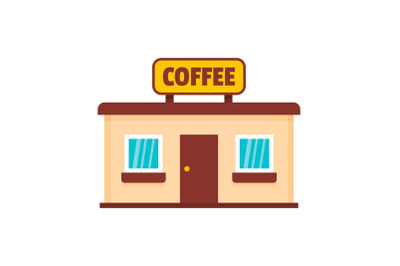 Coffee shop icon, flat style.