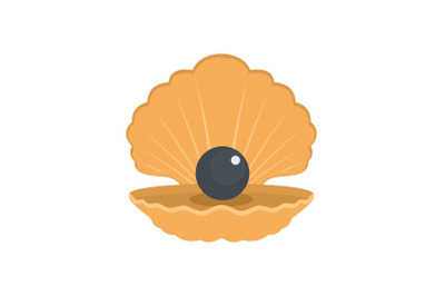 Opened shell icon, flat style
