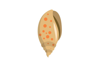 Sea shell icon, flat style