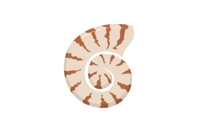 Striped shell icon, flat style