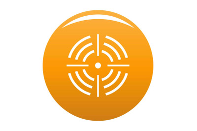 Round target icon vector orange
