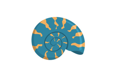 Round shell icon, flat style