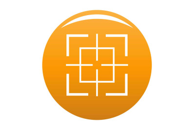 Square target icon vector orange