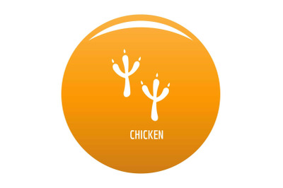 Chicken step icon vector orange