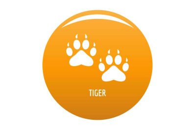 Tiger step icon vector orange