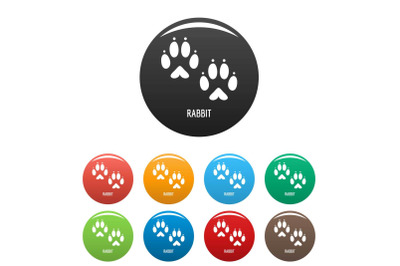 Rabbit step icons set color vector