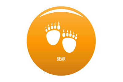 Bear step icon vector orange