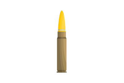 Weapon cartridge icon, flat style