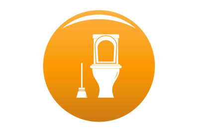 Cleaning toilet icon vector orange