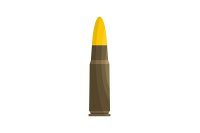 Gun cartridge icon, flat style