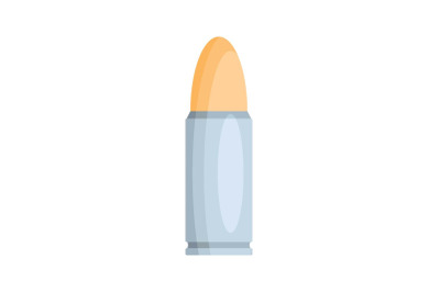 Metal cartridge icon, flat style