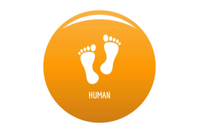 Human step icon vector orange