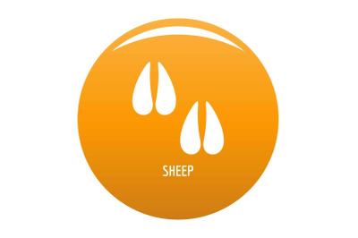 Sheep step icon vector orange