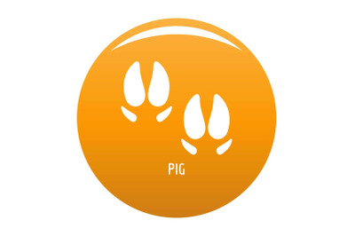 Pig step icon vector orange