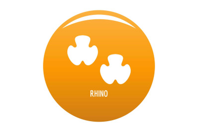 Rhino step icon vector orange