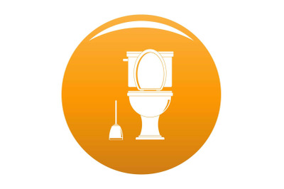 Comfort toilet icon vector orange