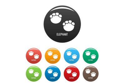 Elephant step icons set color vector