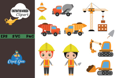 Construction workers clipart &amp; SVG