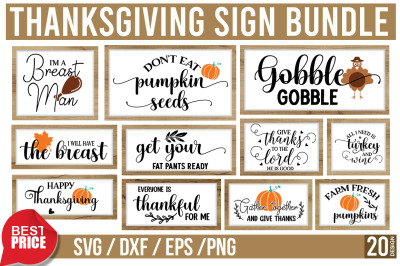 Thanksgiving Sign SVG Bundle