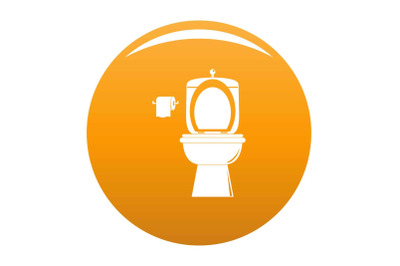Ceramic toilet icon vector orange