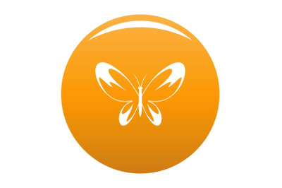 Wide wing butterfly icon vector orange