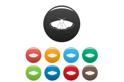 Moth icons set color vector